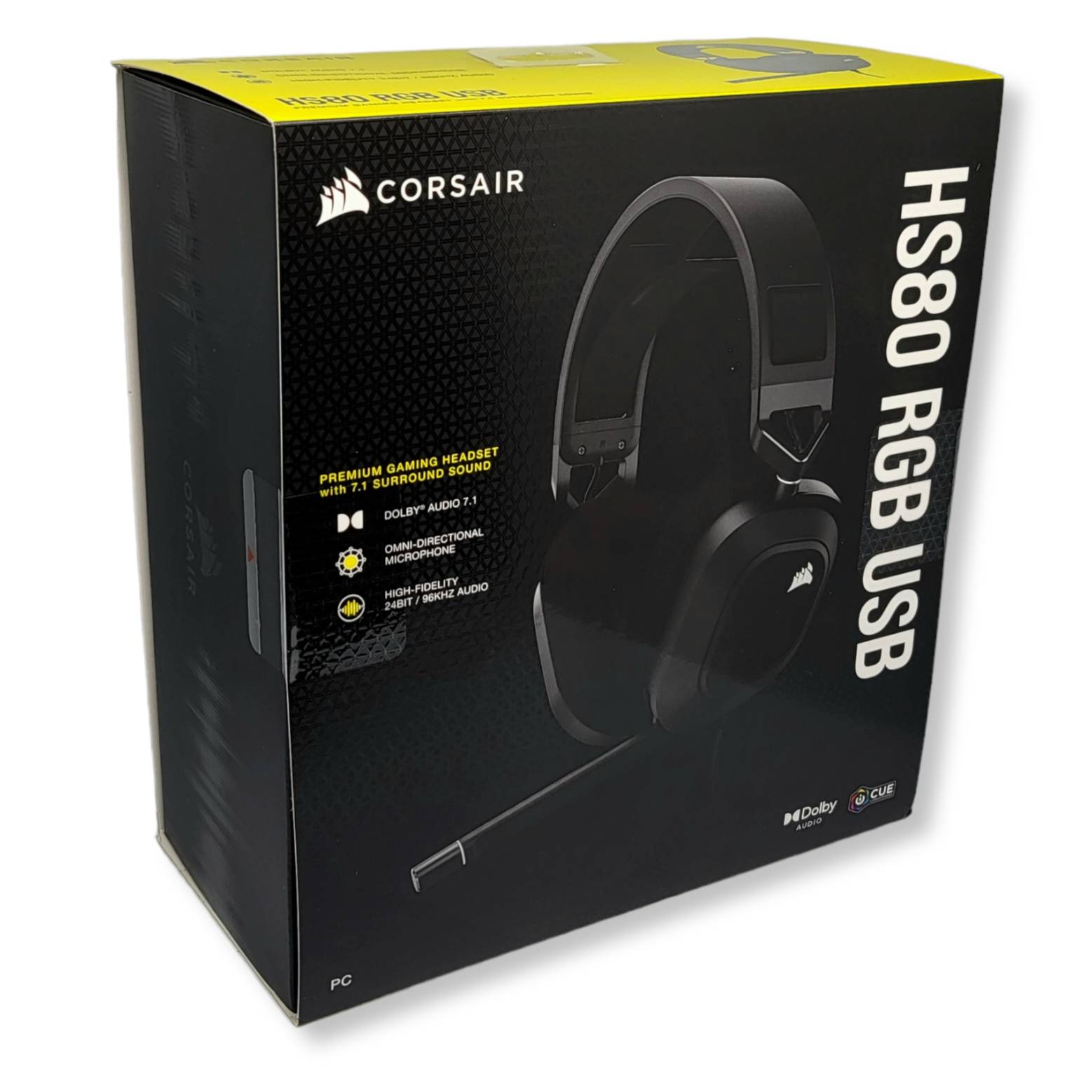 Corsair HS80 RGB USB Gaming-Headset mit 7.1-Surround-Sound - Carbon (Kabelgebunden)