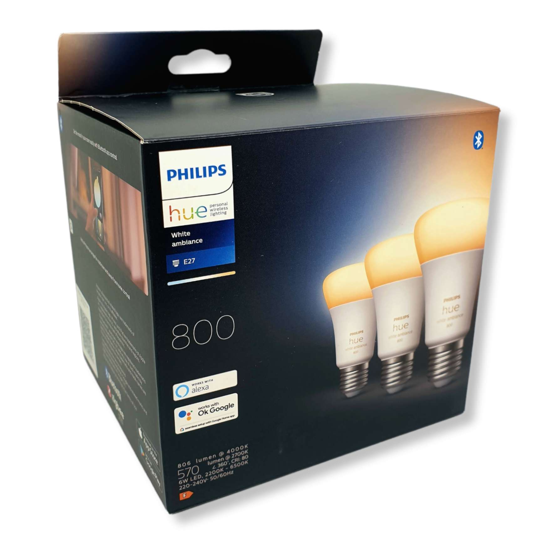 Philips Hue White Ambiance – E27 LED Leuchtmittel 800lm, 3er-Set